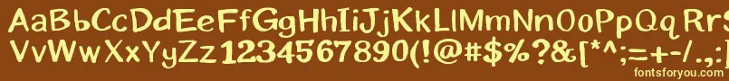 Eriksans Font – Yellow Fonts on Brown Background