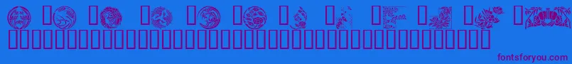 JapaneseDesigns Font – Purple Fonts on Blue Background