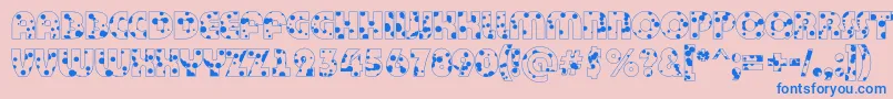 BighaustitulotldrRegular Font – Blue Fonts on Pink Background