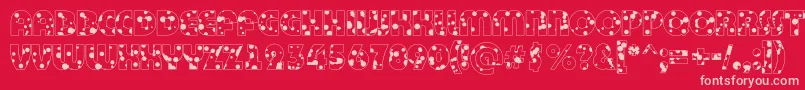 BighaustitulotldrRegular Font – Pink Fonts on Red Background