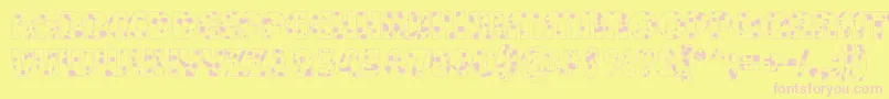 BighaustitulotldrRegular-fontti – vaaleanpunaiset fontit keltaisella taustalla