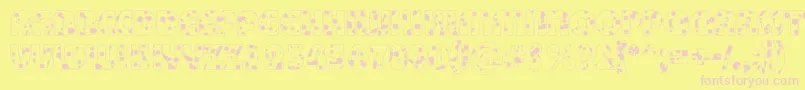 BighaustitulotldrRegular Font – Pink Fonts on Yellow Background