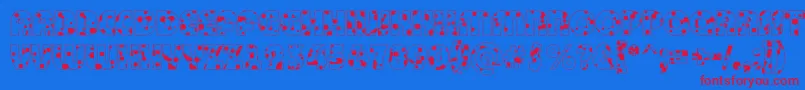 BighaustitulotldrRegular Font – Red Fonts on Blue Background