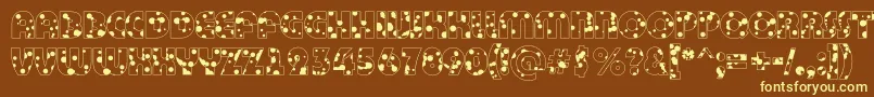 BighaustitulotldrRegular-fontti – keltaiset fontit ruskealla taustalla