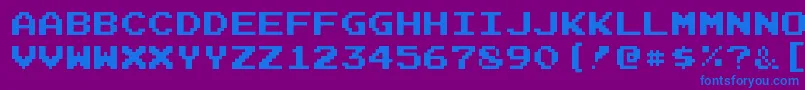 Fonte JoystixmonospaceRegular – fontes azuis em um fundo violeta