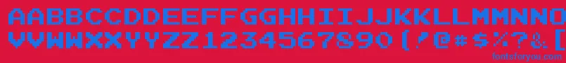 JoystixmonospaceRegular Font – Blue Fonts on Red Background