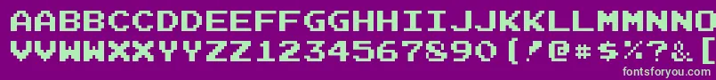 JoystixmonospaceRegular Font – Green Fonts on Purple Background