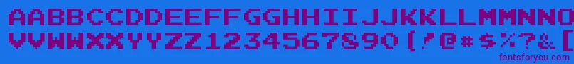 JoystixmonospaceRegular Font – Purple Fonts on Blue Background