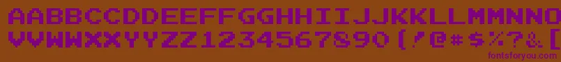 JoystixmonospaceRegular-fontti – violetit fontit ruskealla taustalla