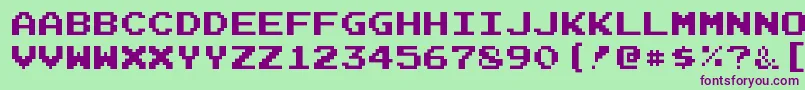 Шрифт JoystixmonospaceRegular – фиолетовые шрифты на зелёном фоне