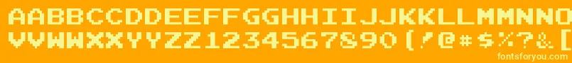 JoystixmonospaceRegular Font – Yellow Fonts on Orange Background