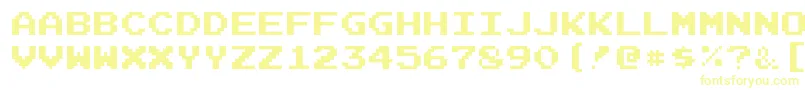 JoystixmonospaceRegular-Schriftart – Gelbe Schriften auf weißem Hintergrund