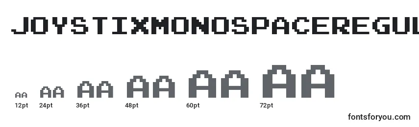 Размеры шрифта JoystixmonospaceRegular