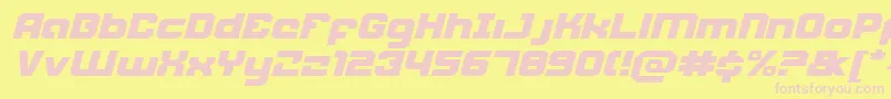 Weaponeerei Font – Pink Fonts on Yellow Background