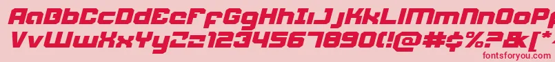 Weaponeerei-Schriftart – Rote Schriften auf rosa Hintergrund