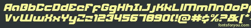 Weaponeerei-Schriftart – Gelbe Schriften auf schwarzem Hintergrund