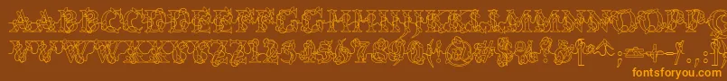 DjLights Font – Orange Fonts on Brown Background