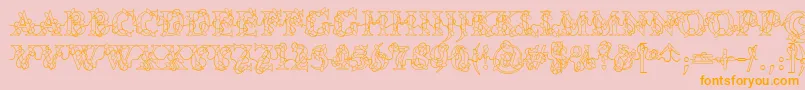 DjLights-Schriftart – Orangefarbene Schriften auf rosa Hintergrund