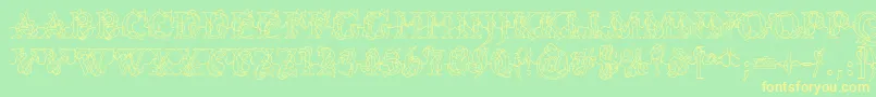 DjLights Font – Yellow Fonts on Green Background