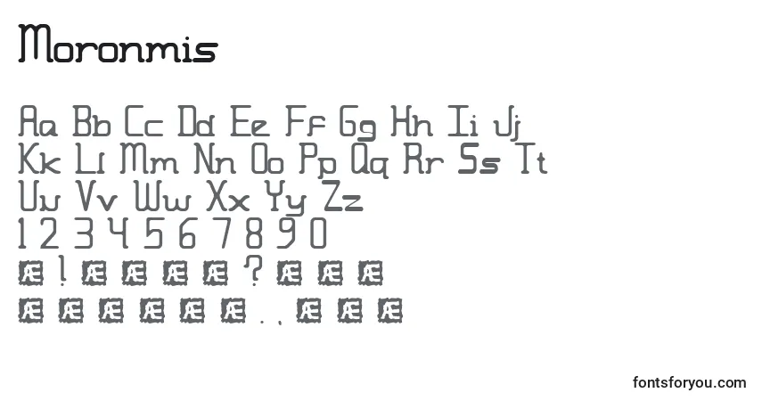 Czcionka Moronmis – alfabet, cyfry, specjalne znaki