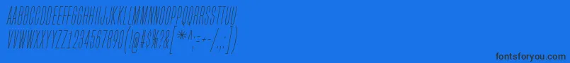 フォントBuiltTitlingElIt – 黒い文字の青い背景
