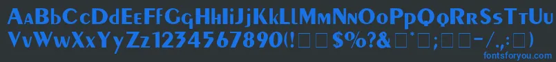 JabotDisplaySsi Font – Blue Fonts on Black Background
