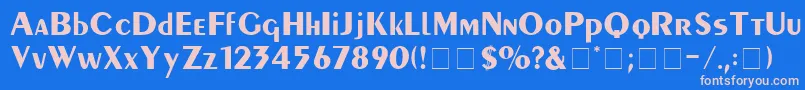 Czcionka JabotDisplaySsi – różowe czcionki na niebieskim tle