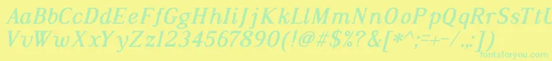 Шрифт DustismoRomanBoldItalic – зелёные шрифты на жёлтом фоне