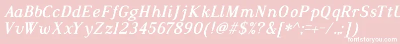 DustismoRomanBoldItalic Font – White Fonts on Pink Background