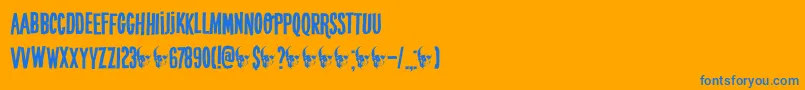 DkCrypt Font – Blue Fonts on Orange Background