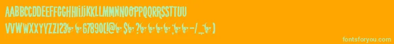 DkCrypt Font – Green Fonts on Orange Background