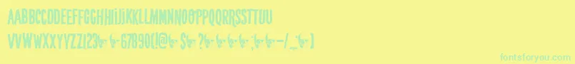 フォントDkCrypt – 黄色い背景に緑の文字