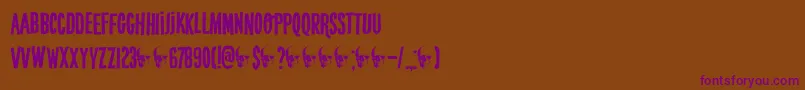 フォントDkCrypt – 紫色のフォント、茶色の背景