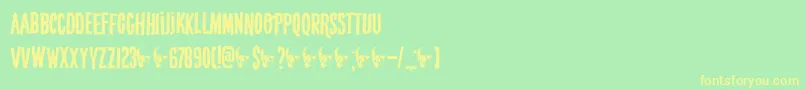 フォントDkCrypt – 黄色の文字が緑の背景にあります