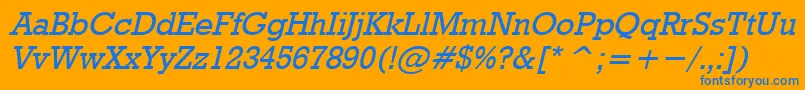 RodeoItalic Font – Blue Fonts on Orange Background