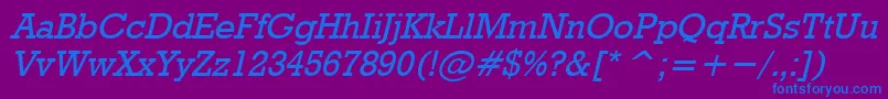 RodeoItalic Font – Blue Fonts on Purple Background