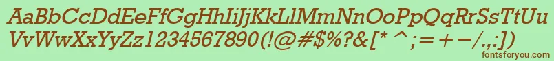 RodeoItalic Font – Brown Fonts on Green Background