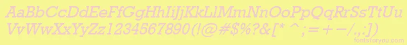 RodeoItalic Font – Pink Fonts on Yellow Background