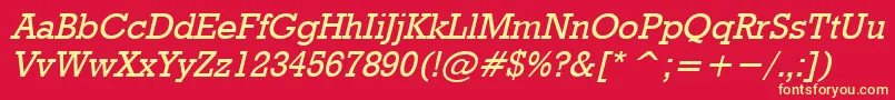 RodeoItalic Font – Yellow Fonts on Red Background