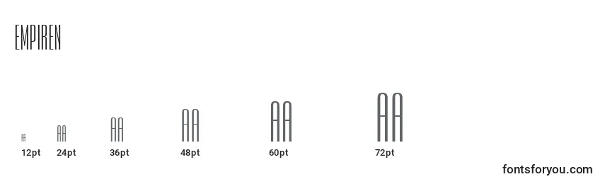 Tamaños de fuente Empiren