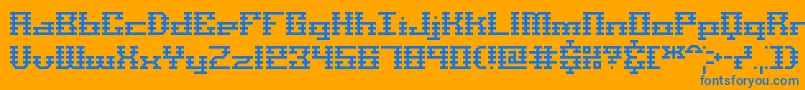 Scalines Font – Blue Fonts on Orange Background