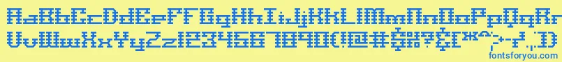 Scalines Font – Blue Fonts on Yellow Background