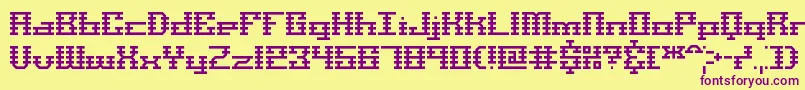 Scalines Font – Purple Fonts on Yellow Background
