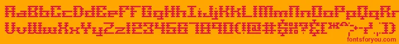 Scalines Font – Red Fonts on Orange Background