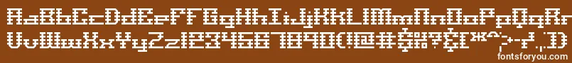 Scalines Font – White Fonts on Brown Background