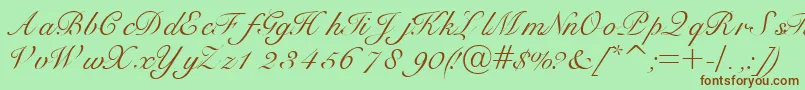 Bravoscriptssk Font – Brown Fonts on Green Background