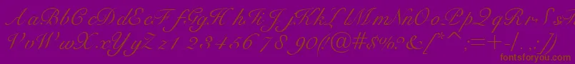 Bravoscriptssk-Schriftart – Braune Schriften auf violettem Hintergrund