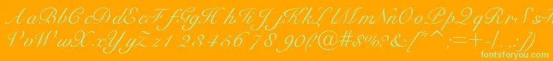 Bravoscriptssk Font – Green Fonts on Orange Background