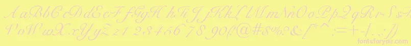 Bravoscriptssk Font – Pink Fonts on Yellow Background