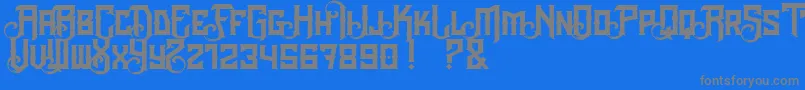 フォントTheBlackVeil – 青い背景に灰色の文字